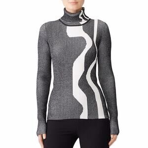 Solace London Tatum High Neck Knit sweater black white - 12